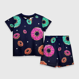 Детский костюм с шортами 3D с принтом Black Milk Космические Пончики в Курске,  |  | black milk | donut | donuts | space | the simpsons | trend | глазурь | дизайн | еда | звезда | звёзды | космос | мода | пончик | симпсоны | симсоны | сладкий | стиль | тренд | узор