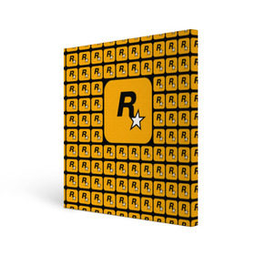 Холст квадратный с принтом Rockstar в Курске, 100% ПВХ |  | auto | dead | grand | gta | red | redemption | theft | гта | рокстар