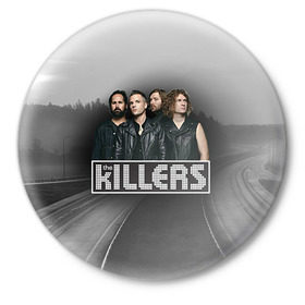 Значок с принтом The Killers 9 в Курске,  металл | круглая форма, металлическая застежка в виде булавки | the killers