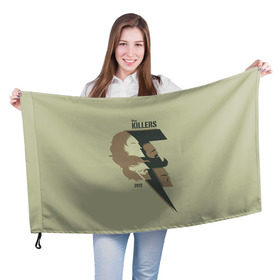 Флаг 3D с принтом The Killers 8 в Курске, 100% полиэстер | плотность ткани — 95 г/м2, размер — 67 х 109 см. Принт наносится с одной стороны | 