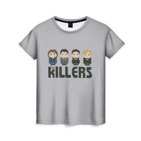 Женская футболка 3D с принтом The Killers 3 в Курске, 100% полиэфир ( синтетическое хлопкоподобное полотно) | прямой крой, круглый вырез горловины, длина до линии бедер | the killers
