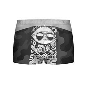 Мужские трусы 3D с принтом Black Milk Stereo Kids в Курске, 50% хлопок, 50% полиэстер | классическая посадка, на поясе мягкая тканевая резинка | black milk | dj | kids | stereo | дети | дизайн | камуфляж | малыш | мода | наушники | ноты | очки | ребёнок | стерео | стиль