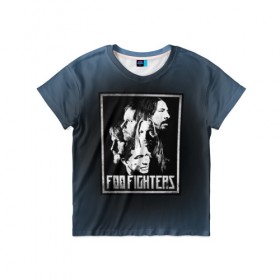 Детская футболка 3D с принтом Foo Fighters 1 в Курске, 100% гипоаллергенный полиэфир | прямой крой, круглый вырез горловины, длина до линии бедер, чуть спущенное плечо, ткань немного тянется | 