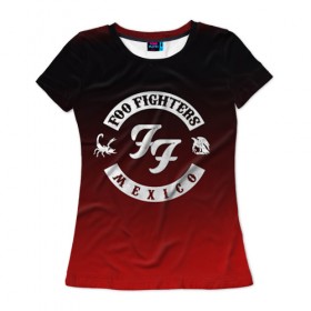 Женская футболка 3D с принтом Foo Fighters 3 в Курске, 100% полиэфир ( синтетическое хлопкоподобное полотно) | прямой крой, круглый вырез горловины, длина до линии бедер | foo fighters | дэйв грол | фу файтерс