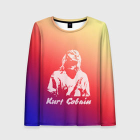 Женский лонгслив 3D с принтом Kurt Cobain в Курске, 100% полиэстер | длинные рукава, круглый вырез горловины, полуприлегающий силуэт | nirvana |  курт кобейн | нирвана | рок