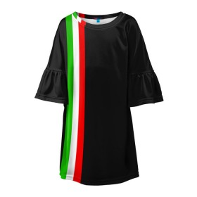 Детское платье 3D с принтом Black Milk Italiano в Курске, 100% полиэстер | прямой силуэт, чуть расширенный к низу. Круглая горловина, на рукавах — воланы | flag | italian | италия | итальянский | страна | страны | триколор | флаг