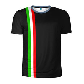Мужская футболка 3D спортивная с принтом Black Milk Italiano в Курске, 100% полиэстер с улучшенными характеристиками | приталенный силуэт, круглая горловина, широкие плечи, сужается к линии бедра | Тематика изображения на принте: flag | italian | италия | итальянский | страна | страны | триколор | флаг