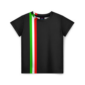 Детская футболка 3D с принтом Black Milk Italiano в Курске, 100% гипоаллергенный полиэфир | прямой крой, круглый вырез горловины, длина до линии бедер, чуть спущенное плечо, ткань немного тянется | Тематика изображения на принте: flag | italian | италия | итальянский | страна | страны | триколор | флаг