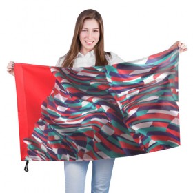 Флаг 3D с принтом Узор 2 в Курске, 100% полиэстер | плотность ткани — 95 г/м2, размер — 67 х 109 см. Принт наносится с одной стороны | cnhfrwbz | f | абстракция | искажение | клетки | клеточки | линии | разноцветный | узор