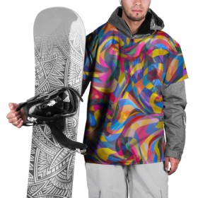 Накидка на куртку 3D с принтом Узор 3 в Курске, 100% полиэстер |  | абстракция | краски | линии | полосы | узор | цвет | цветное