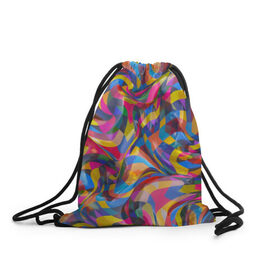 Рюкзак-мешок 3D с принтом Узор 3 в Курске, 100% полиэстер | плотность ткани — 200 г/м2, размер — 35 х 45 см; лямки — толстые шнурки, застежка на шнуровке, без карманов и подкладки | абстракция | краски | линии | полосы | узор | цвет | цветное