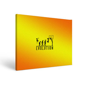 Холст прямоугольный с принтом Эволюция баскетбола в Курске, 100% ПВХ |  | basketball | evolution | желтый | обезьяна человек | оранжевый | эволюция