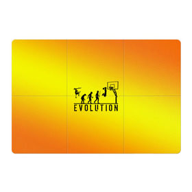 Магнитный плакат 3Х2 с принтом Эволюция баскетбола в Курске, Полимерный материал с магнитным слоем | 6 деталей размером 9*9 см | basketball | evolution | желтый | обезьяна человек | оранжевый | эволюция