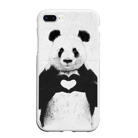Чехол для iPhone 7Plus/8 Plus матовый с принтом Panda heart в Курске, Силикон | Область печати: задняя сторона чехла, без боковых панелей | heart | panda | арт | клевый | красивый | панда | рисунок | сердце