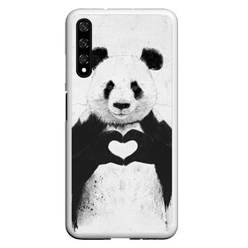 Чехол для Honor 20 с принтом Panda heart в Курске, Силикон | Область печати: задняя сторона чехла, без боковых панелей | heart | panda | арт | клевый | красивый | панда | рисунок | сердце