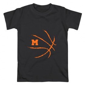 Мужская футболка хлопок с принтом Баскетбольный мяч в Курске, 100% хлопок | прямой крой, круглый вырез горловины, длина до линии бедер, слегка спущенное плечо. | 