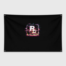 Флаг-баннер с принтом Rockstar Noise в Курске, 100% полиэстер | размер 67 х 109 см, плотность ткани — 95 г/м2; по краям флага есть четыре люверса для крепления | auto | dead | grand | gta | red | redemption | theft | гта | рокстар