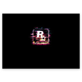 Поздравительная открытка с принтом Rockstar Noise в Курске, 100% бумага | плотность бумаги 280 г/м2, матовая, на обратной стороне линовка и место для марки
 | auto | dead | grand | gta | red | redemption | theft | гта | рокстар