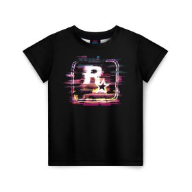 Детская футболка 3D с принтом Rockstar Noise в Курске, 100% гипоаллергенный полиэфир | прямой крой, круглый вырез горловины, длина до линии бедер, чуть спущенное плечо, ткань немного тянется | auto | dead | grand | gta | red | redemption | theft | гта | рокстар