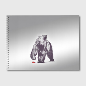 Альбом для рисования с принтом Медведь наступил на лего в Курске, 100% бумага
 | матовая бумага, плотность 200 мг. | зверь | косолапый | лего | медведь | мишка | рев