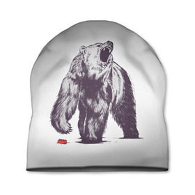 Шапка 3D с принтом Медведь наступил на лего в Курске, 100% полиэстер | универсальный размер, печать по всей поверхности изделия | Тематика изображения на принте: зверь | косолапый | лего | медведь | мишка | рев