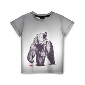 Детская футболка 3D с принтом Медведь наступил на лего в Курске, 100% гипоаллергенный полиэфир | прямой крой, круглый вырез горловины, длина до линии бедер, чуть спущенное плечо, ткань немного тянется | зверь | косолапый | лего | медведь | мишка | рев