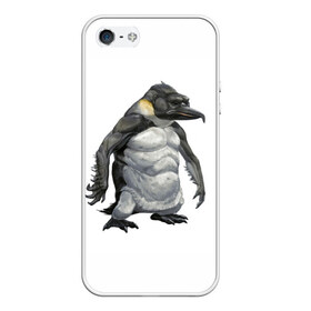 Чехол для iPhone 5/5S матовый с принтом Пингвинопитек в Курске, Силикон | Область печати: задняя сторона чехла, без боковых панелей | лженаука | пингвин