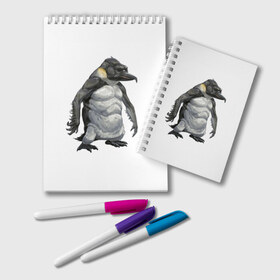 Блокнот с принтом Пингвинопитек в Курске, 100% бумага | 48 листов, плотность листов — 60 г/м2, плотность картонной обложки — 250 г/м2. Листы скреплены удобной пружинной спиралью. Цвет линий — светло-серый
 | лженаука | пингвин