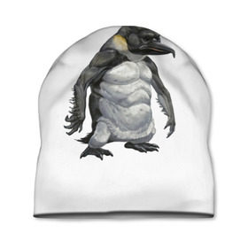 Шапка 3D с принтом Пингвинопитек в Курске, 100% полиэстер | универсальный размер, печать по всей поверхности изделия | лженаука | пингвин