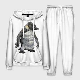 Мужской костюм 3D с принтом Пингвинопитек в Курске, 100% полиэстер | Манжеты и пояс оформлены тканевой резинкой, двухслойный капюшон со шнурком для регулировки, карманы спереди | лженаука | пингвин