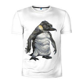 Мужская футболка 3D спортивная с принтом Пингвинопитек в Курске, 100% полиэстер с улучшенными характеристиками | приталенный силуэт, круглая горловина, широкие плечи, сужается к линии бедра | лженаука | пингвин