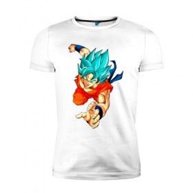 Мужская футболка премиум с принтом Dragon Ball в Курске, 92% хлопок, 8% лайкра | приталенный силуэт, круглый вырез ворота, длина до линии бедра, короткий рукав | anime | dragon ball | goku | драгон болл