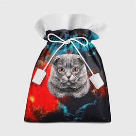 Подарочный 3D мешок с принтом Космический кот в Курске, 100% полиэстер | Размер: 29*39 см | 3d | cat | арт | взгляд | кот | кот хипстер | котёнок | котятки | котятушки | кошечки | кошка | мордочка