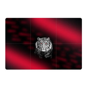 Магнитный плакат 3Х2 с принтом Тигр красные глаза в Курске, Полимерный материал с магнитным слоем | 6 деталей размером 9*9 см |  хищник | багровый | большая кошка | глаза. красные | красный | кровавый | тигр