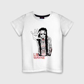 Детская футболка хлопок с принтом Lil Wayne 1 в Курске, 100% хлопок | круглый вырез горловины, полуприлегающий силуэт, длина до линии бедер | lil wayne | rap | лил уэйн | рэп | хип хоп