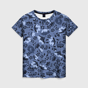 Женская футболка 3D с принтом Цветочки в Курске, 100% полиэфир ( синтетическое хлопкоподобное полотно) | прямой крой, круглый вырез горловины, длина до линии бедер | 3d | flower | pattern | полевые | текстуры | узор | цветы