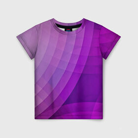 Детская футболка 3D с принтом Фиолетовые волны в Курске, 100% гипоаллергенный полиэфир | прямой крой, круглый вырез горловины, длина до линии бедер, чуть спущенное плечо, ткань немного тянется | Тематика изображения на принте: круги | фиолетовый геометрия