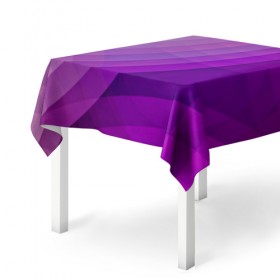 Скатерть 3D с принтом Фиолетовые волны в Курске, 100% полиэстер (ткань не мнется и не растягивается) | Размер: 150*150 см | круги | фиолетовый геометрия