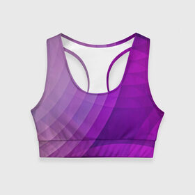 Женский спортивный топ 3D с принтом Фиолетовые волны в Курске, 82% полиэстер, 18% спандекс Ткань безопасна для здоровья, позволяет коже дышать, не мнется и не растягивается |  | круги | фиолетовый геометрия