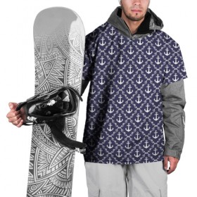 Накидка на куртку 3D с принтом Якори в Курске, 100% полиэстер |  | морской | паттерн | якорь