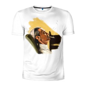 Мужская футболка 3D спортивная с принтом The Young Pope в Курске, 100% полиэстер с улучшенными характеристиками | приталенный силуэт, круглая горловина, широкие плечи, сужается к линии бедра | young pope | джуд | лоу | молодой папа
