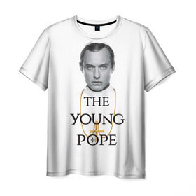 Мужская футболка 3D с принтом The Young Pope в Курске, 100% полиэфир | прямой крой, круглый вырез горловины, длина до линии бедер | young pope | джуд | лоу | молодой папа