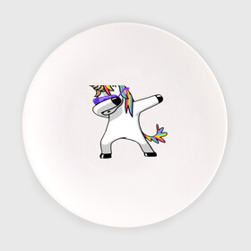 Тарелка с принтом Unicorn dab  в Курске, фарфор | диаметр - 210 мм
диаметр для нанесения принта - 120 мм | арт | единорог | животные | музыка