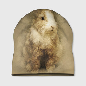 Шапка 3D с принтом Кролик в Курске, 100% полиэстер | универсальный размер, печать по всей поверхности изделия | грызун | животные | заяц | кролик | мордочка | природа | пушистый | уши