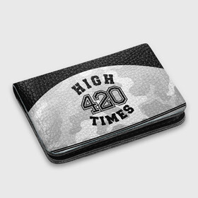 Картхолдер с принтом с принтом High Times 420 Camo в Курске, натуральная матовая кожа | размер 7,3 х 10 см; кардхолдер имеет 4 кармана для карт; | camouflage | камо | камуфляж
