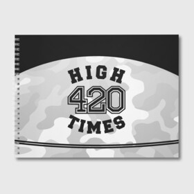 Альбом для рисования с принтом High Times 420 Camo в Курске, 100% бумага
 | матовая бумага, плотность 200 мг. | Тематика изображения на принте: camouflage | камо | камуфляж