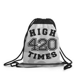 Рюкзак-мешок 3D с принтом High Times 420 Camo в Курске, 100% полиэстер | плотность ткани — 200 г/м2, размер — 35 х 45 см; лямки — толстые шнурки, застежка на шнуровке, без карманов и подкладки | camouflage | камо | камуфляж