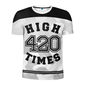 Мужская футболка 3D спортивная с принтом High Times 420 Camo в Курске, 100% полиэстер с улучшенными характеристиками | приталенный силуэт, круглая горловина, широкие плечи, сужается к линии бедра | camouflage | камо | камуфляж