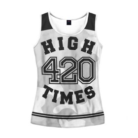 Женская майка 3D с принтом High Times 420 Camo в Курске, 100% полиэстер | круглая горловина, прямой силуэт, длина до линии бедра | camouflage | камо | камуфляж