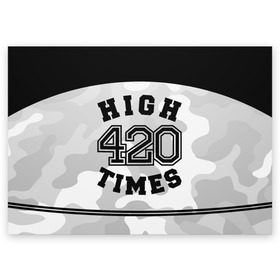 Поздравительная открытка с принтом High Times 420 Camo в Курске, 100% бумага | плотность бумаги 280 г/м2, матовая, на обратной стороне линовка и место для марки
 | Тематика изображения на принте: camouflage | камо | камуфляж